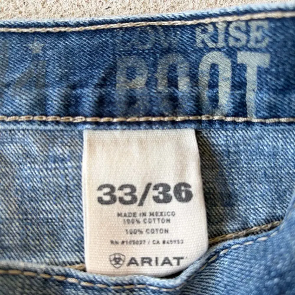 Ariat M4 Men's Blue Denim Bootcut Jeans Size 33x36